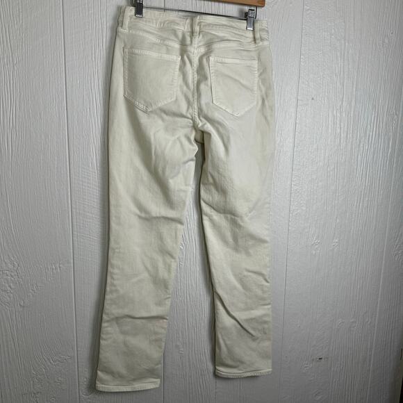 Lands’ End Mid Rise Staight Jean Cream Size 10 Off White Casual Neutral Ivory - Picture 2 of 10